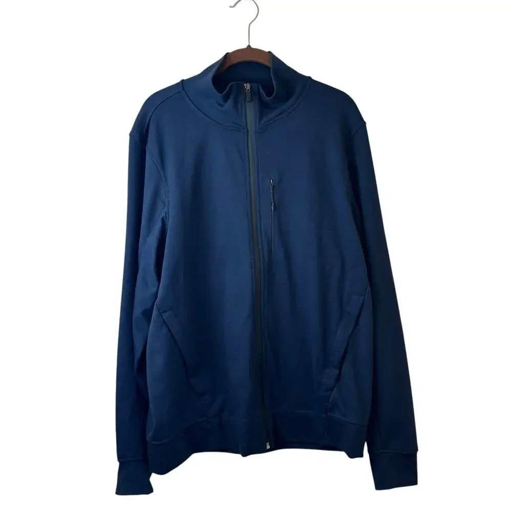 Mack Weldon Blue Full Zip Up Athleisure Athletic Jacket sz Large